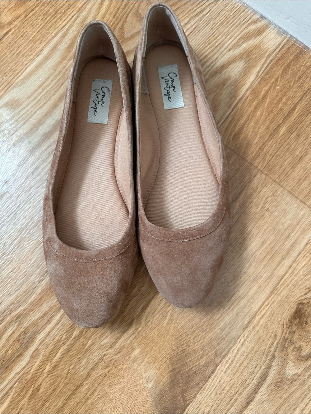 Women's Suede Ballet Flats in Light Brown size 9